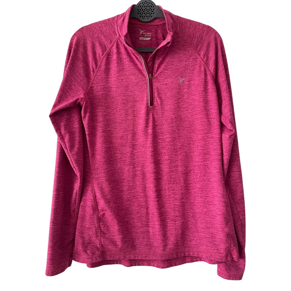 Old Navy Active Heathered Raspberry 1/4 Zip Pullover M